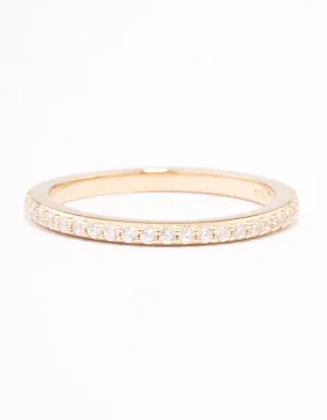 Gold Plated Sterling Silver Cubic Zirconia Pave Ring