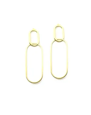 Gold Rectangle Link Earrings
