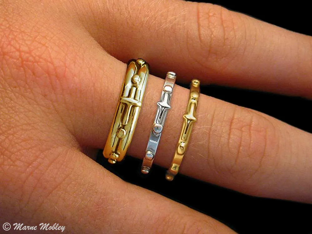 Gold Rosary Ring, Prayer Ring, First Communion Ring, Handmade in Yellow or White Gold