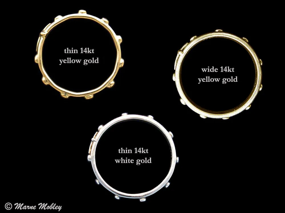 Gold Rosary Ring, Prayer Ring, First Communion Ring, Handmade in Yellow or White Gold