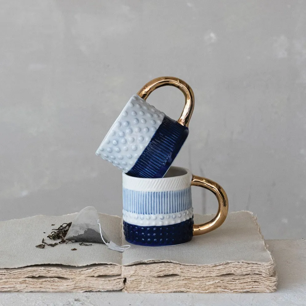 Golden Coast Embossed Mugs