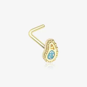 Golden Paisley Mandala Sparkle L-Shaped Nose Ring