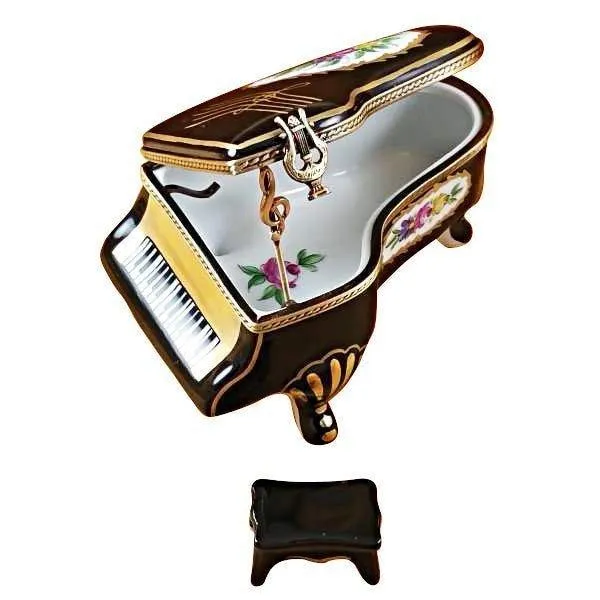 Grand Piano Floral with Bench