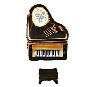 Grand Piano Floral with Bench