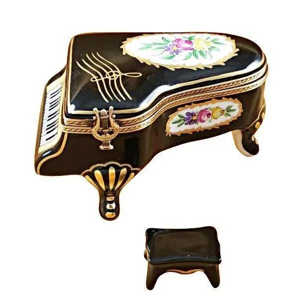 Grand Piano Floral with Bench