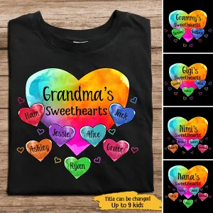 Grandma Sweethearts Pattern Personalized Shirt
