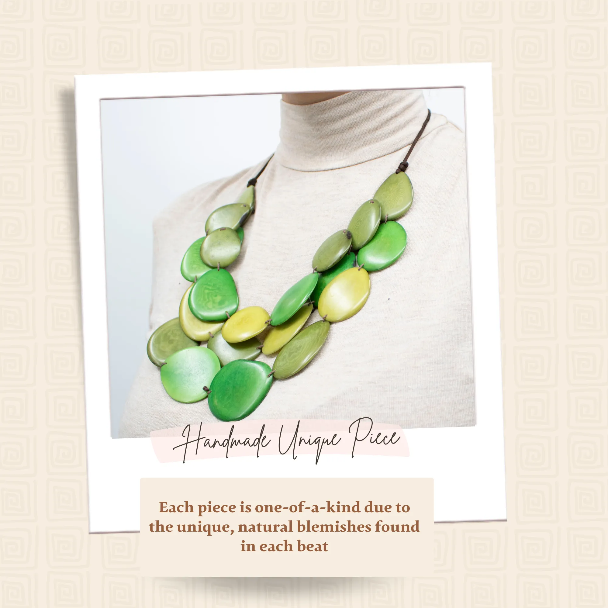 Green Necklace Oval Shaped Petals