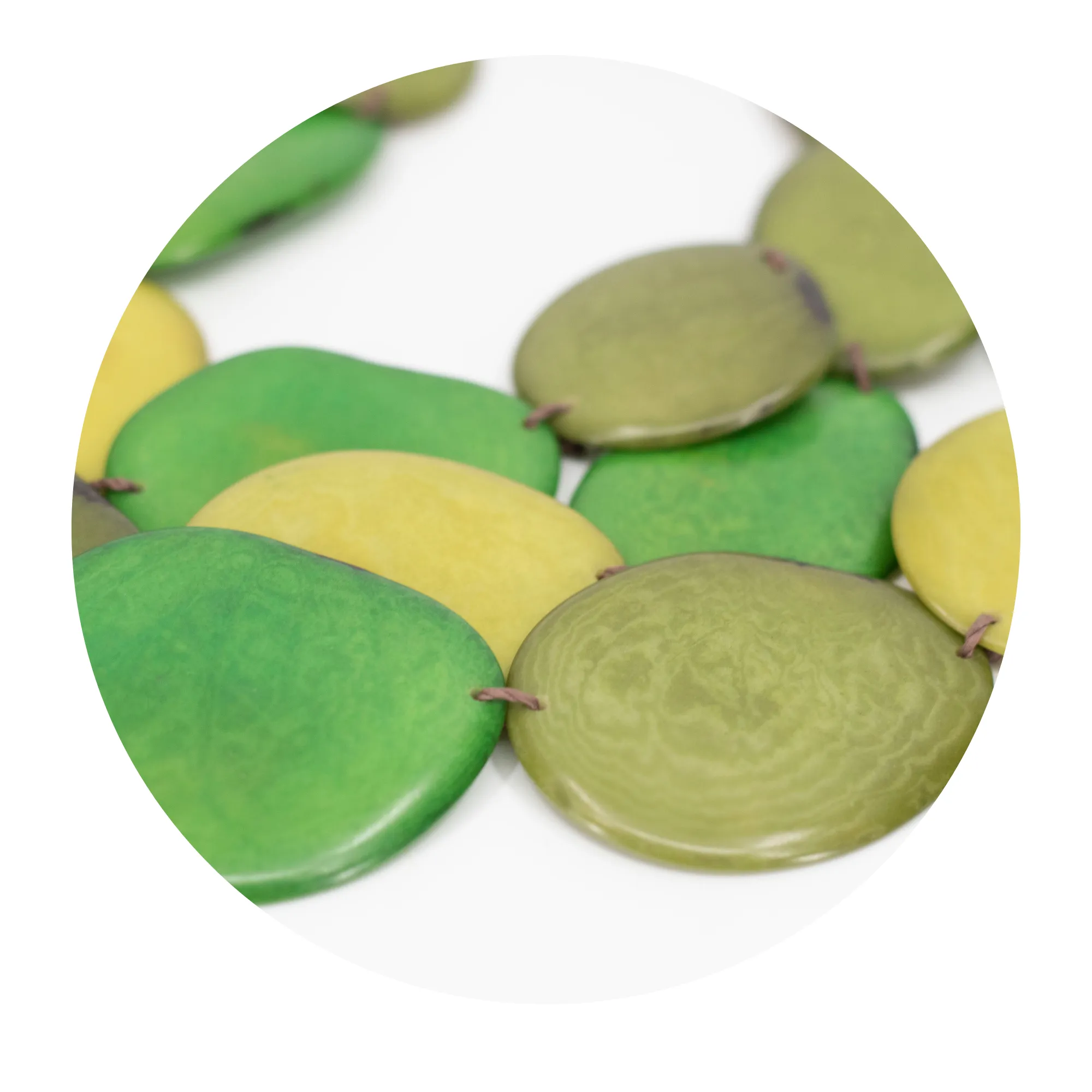Green Necklace Oval Shaped Petals