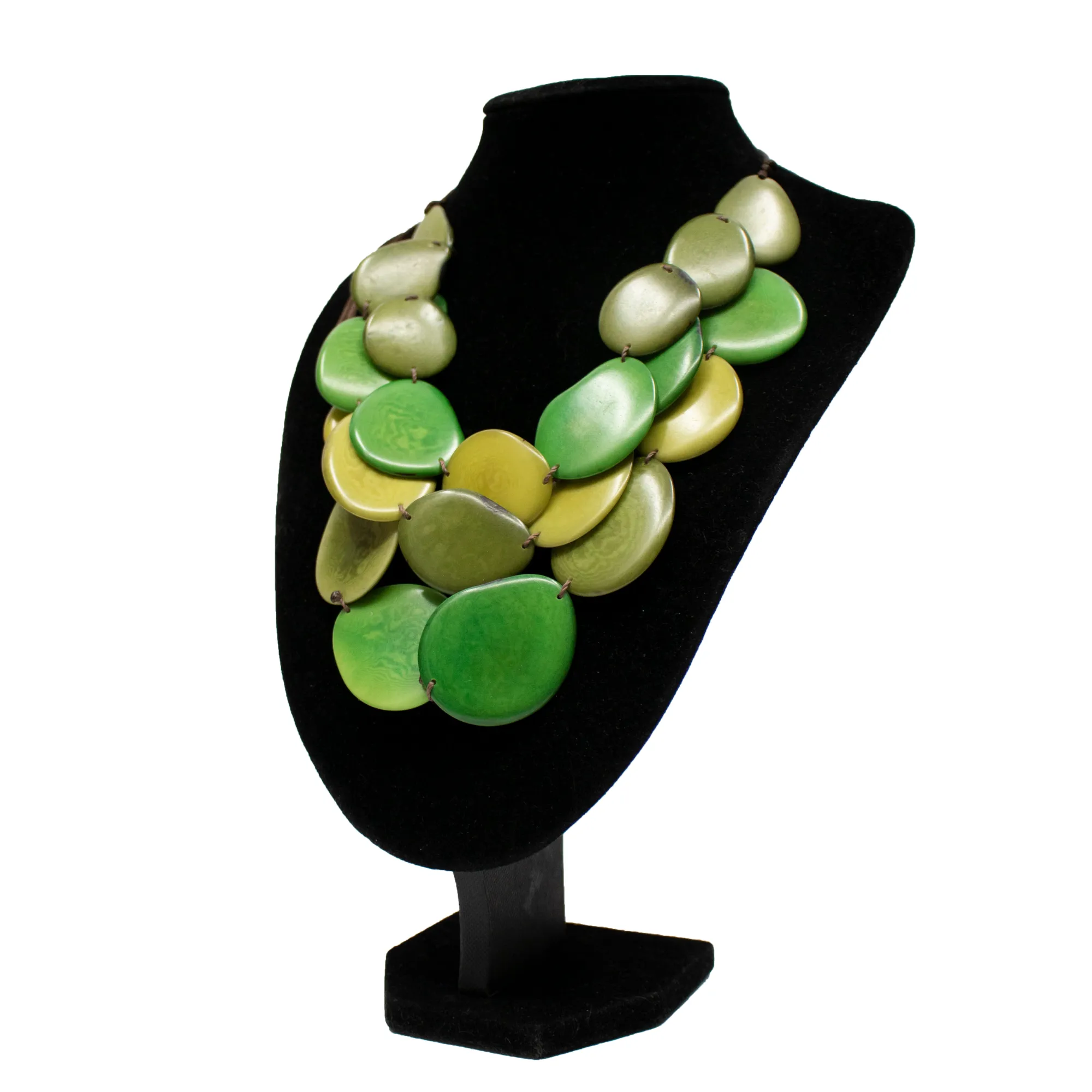 Green Necklace Oval Shaped Petals