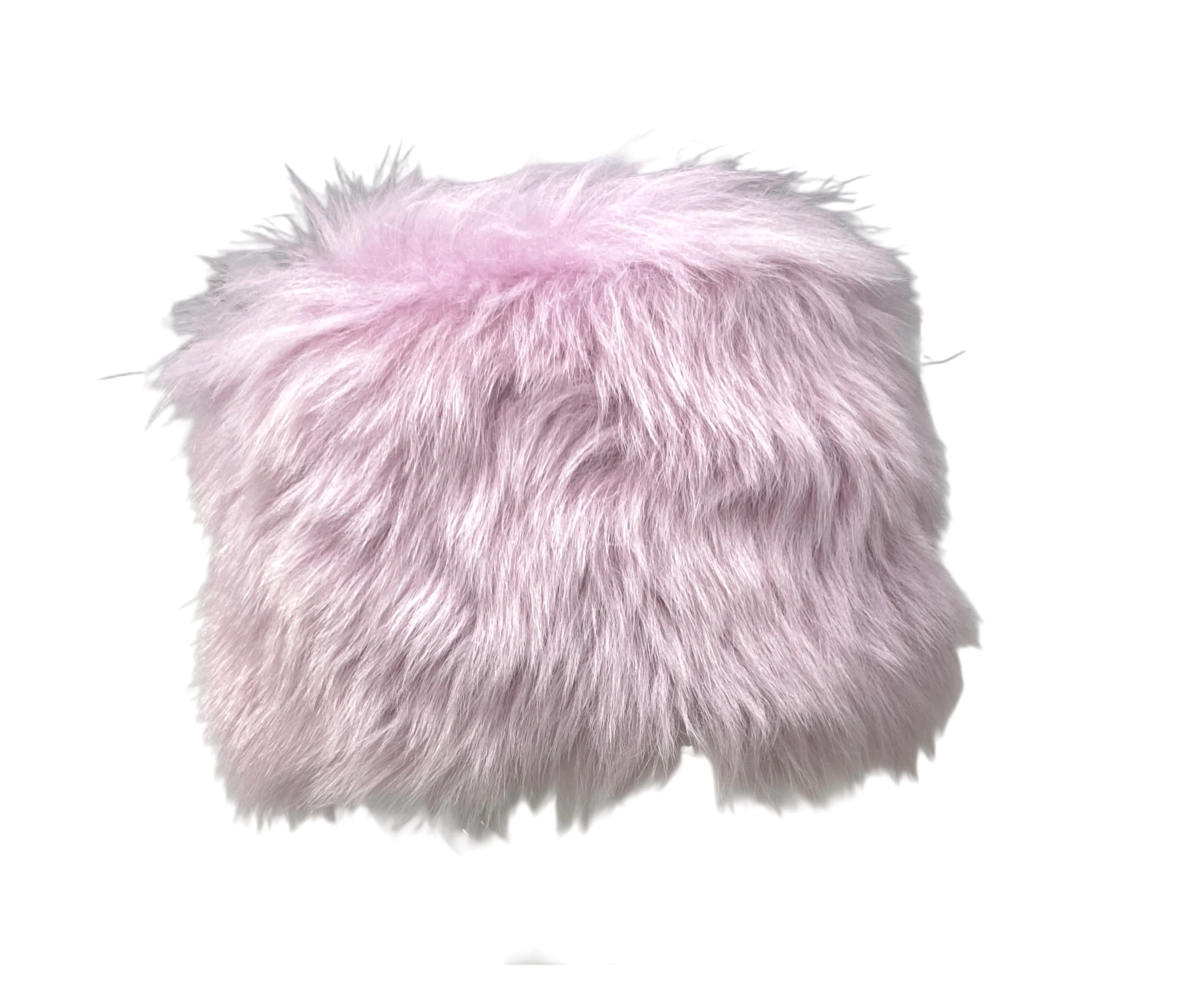 Gucci Lavender Shearling Headpiece with Equestrian Print Scarf, Size M