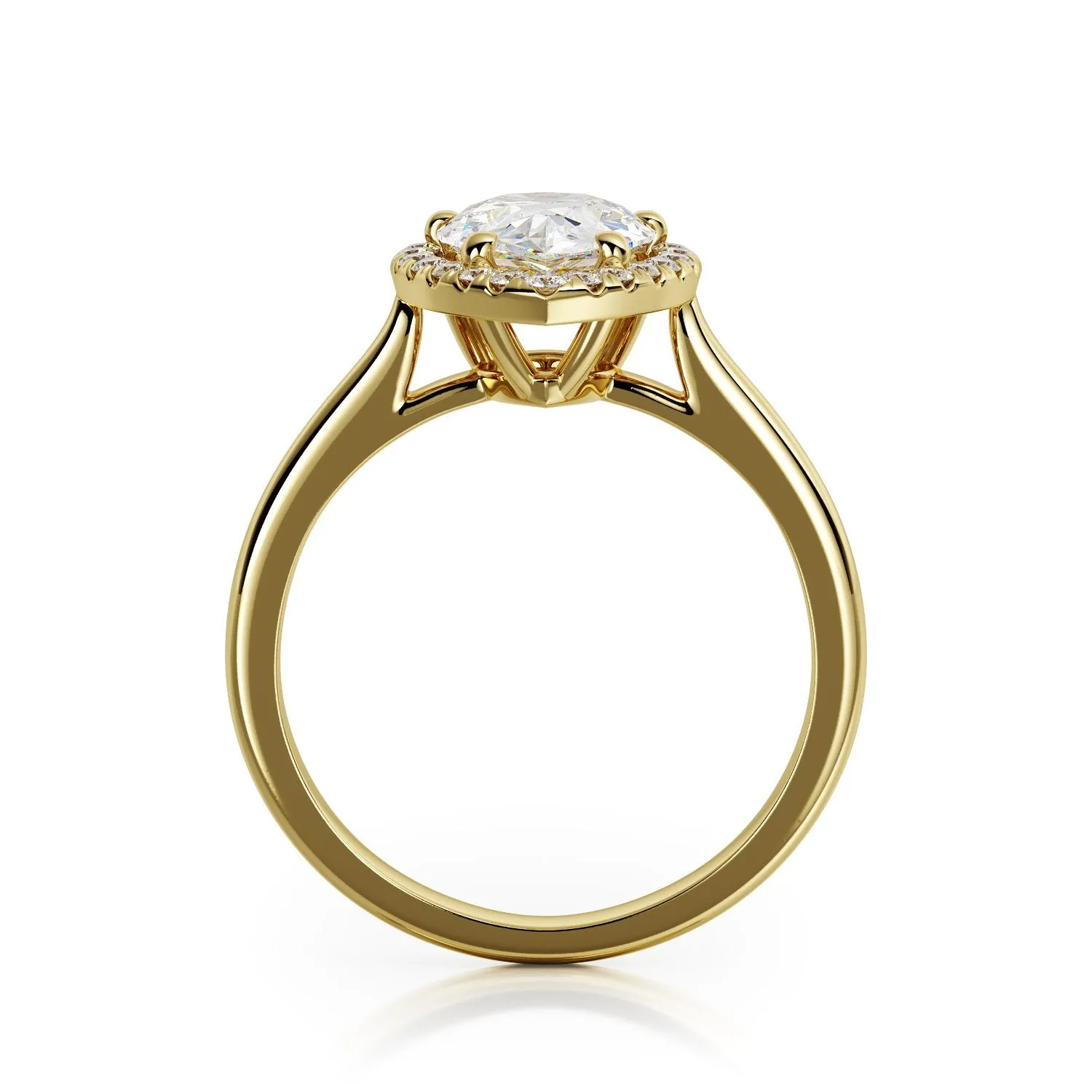 Guiding Light plain Band Natural Pear  Diamond Engagement Ring