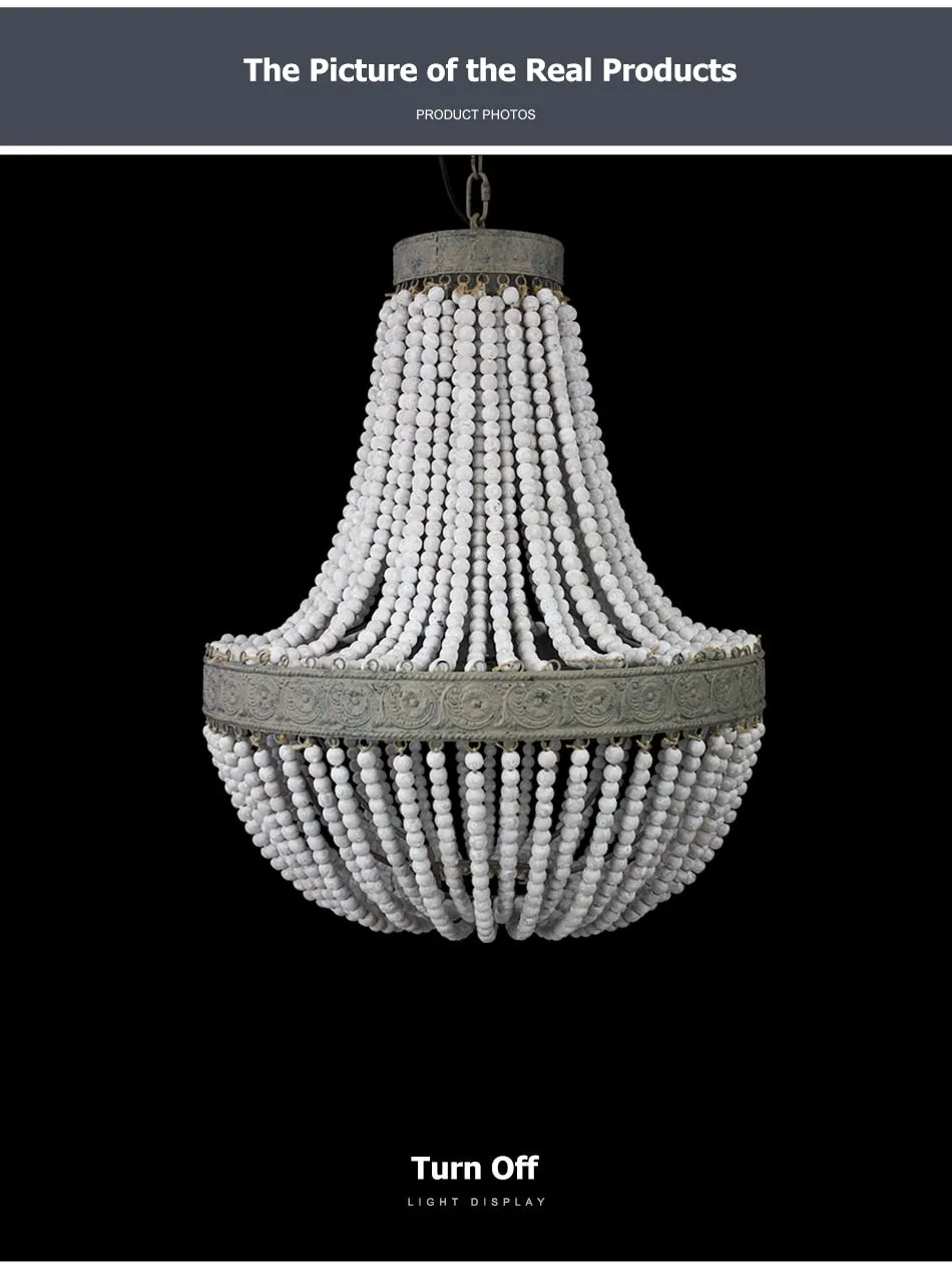 Guvani Elegant Round Wooden Beaded Chandelier