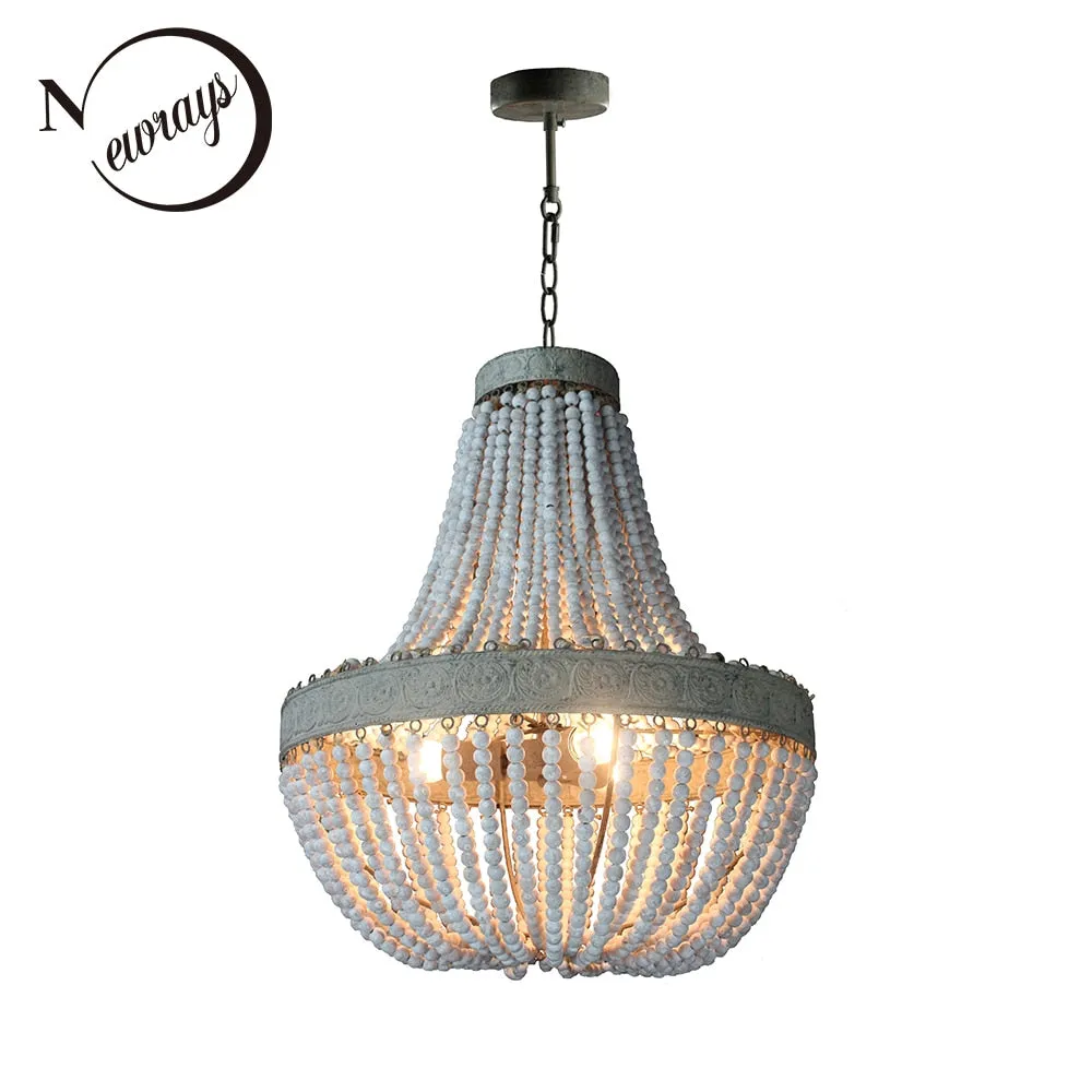Guvani Elegant Round Wooden Beaded Chandelier