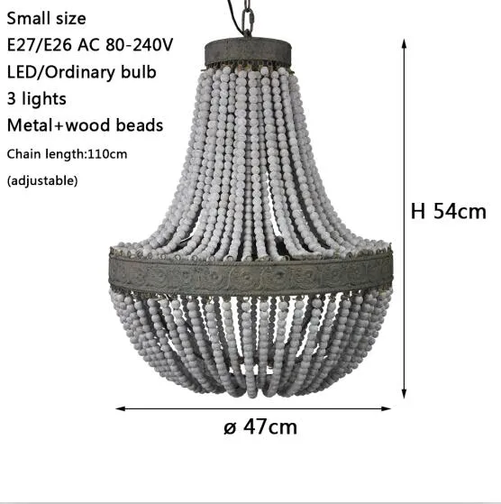 Guvani Elegant Round Wooden Beaded Chandelier