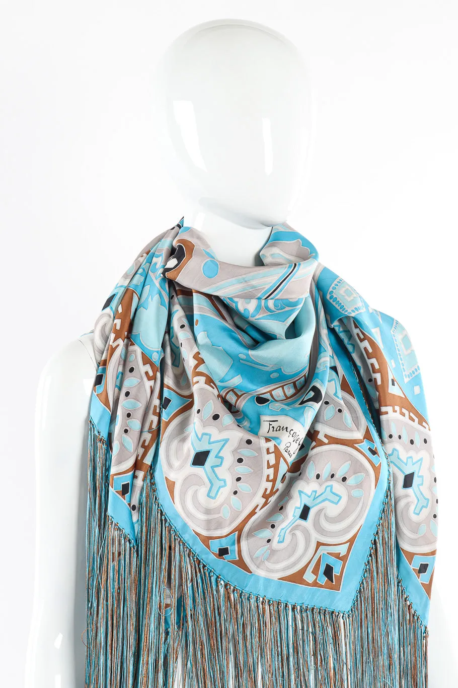 Heart Paisley Silk Fringe Shawl