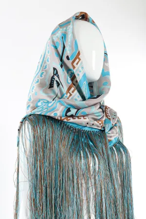 Heart Paisley Silk Fringe Shawl