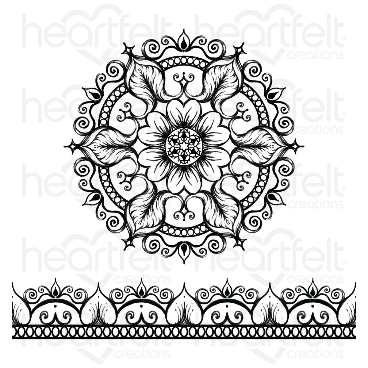 Heartfelt Creations - Elegant Mosaics Collection - Floral Mosaics Cling Stamp Set / 3978**