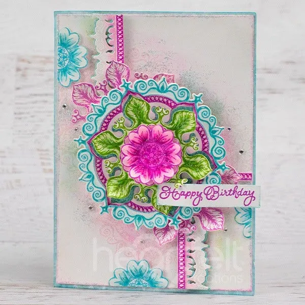 Heartfelt Creations - Elegant Mosaics Collection - Floral Mosaics Cling Stamp Set / 3978**