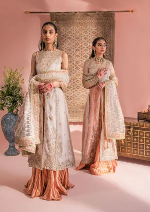 Heavily Embellished Off White Gown Style Pakistani Wedding Dress