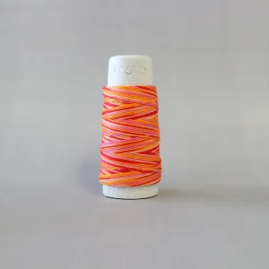 Hidamari Sashiko Melange Thread -- Variegated Orange/Red