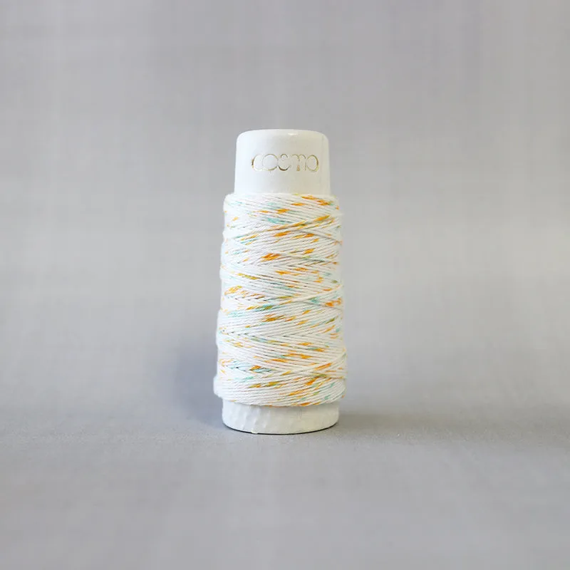 Hidamari Sashiko Speckled Thread -- Orange/Blue no. 102