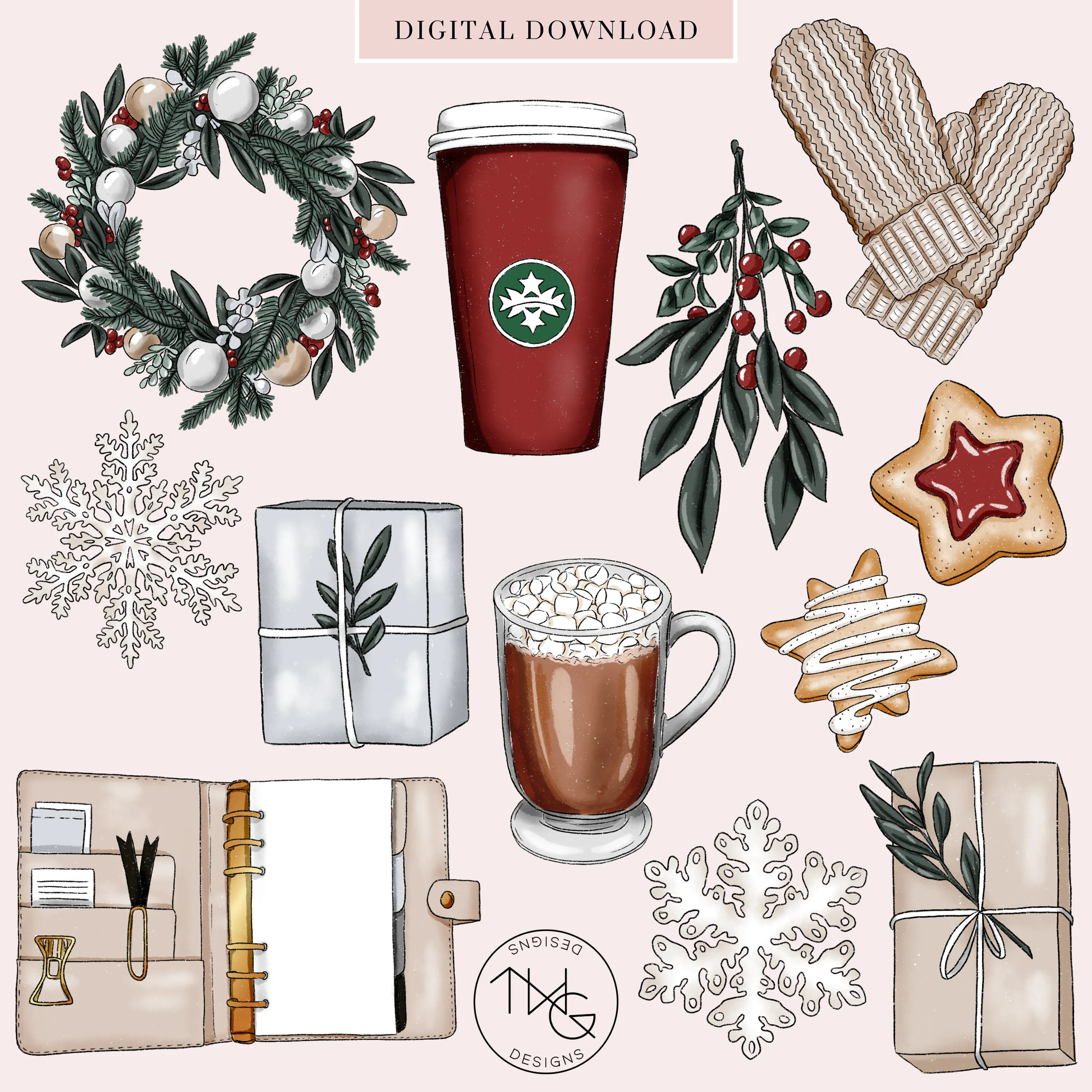 Holiday Clipart   Pattern Bundle