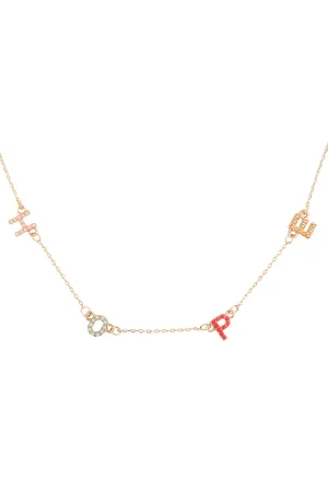 HOPE RHINESTONE COLORED STATIONARY NECKLACE