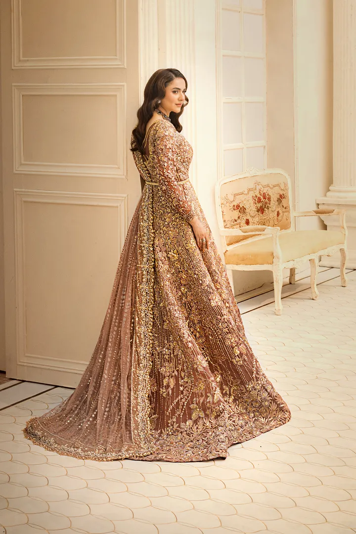 HSY Pakistani Bridal Dress in Open Wedding Gown Style