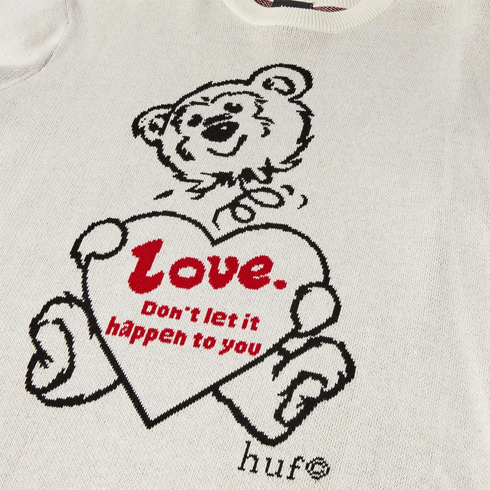 HUF Bad News Crewneck Sweater Bone