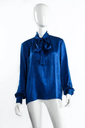 Jacquard Snake Silk Bow Blouse