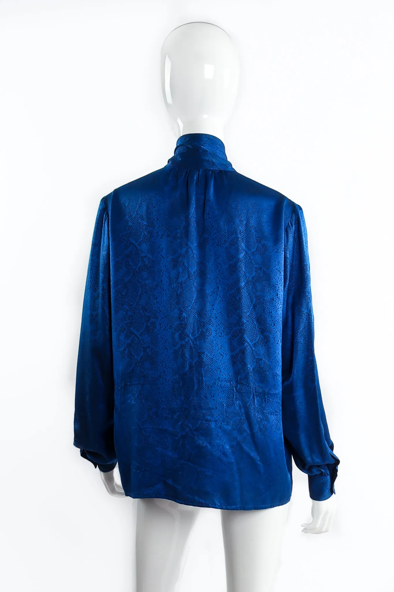 Jacquard Snake Silk Bow Blouse