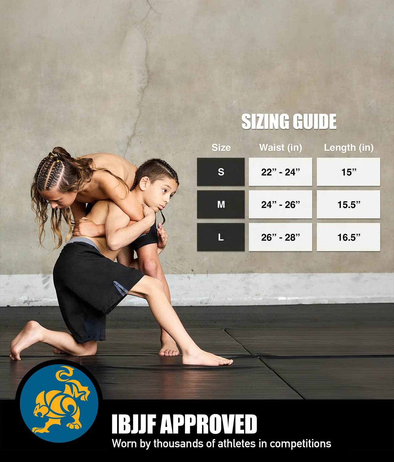 Kids' Black Jack Gray MMA Shorts