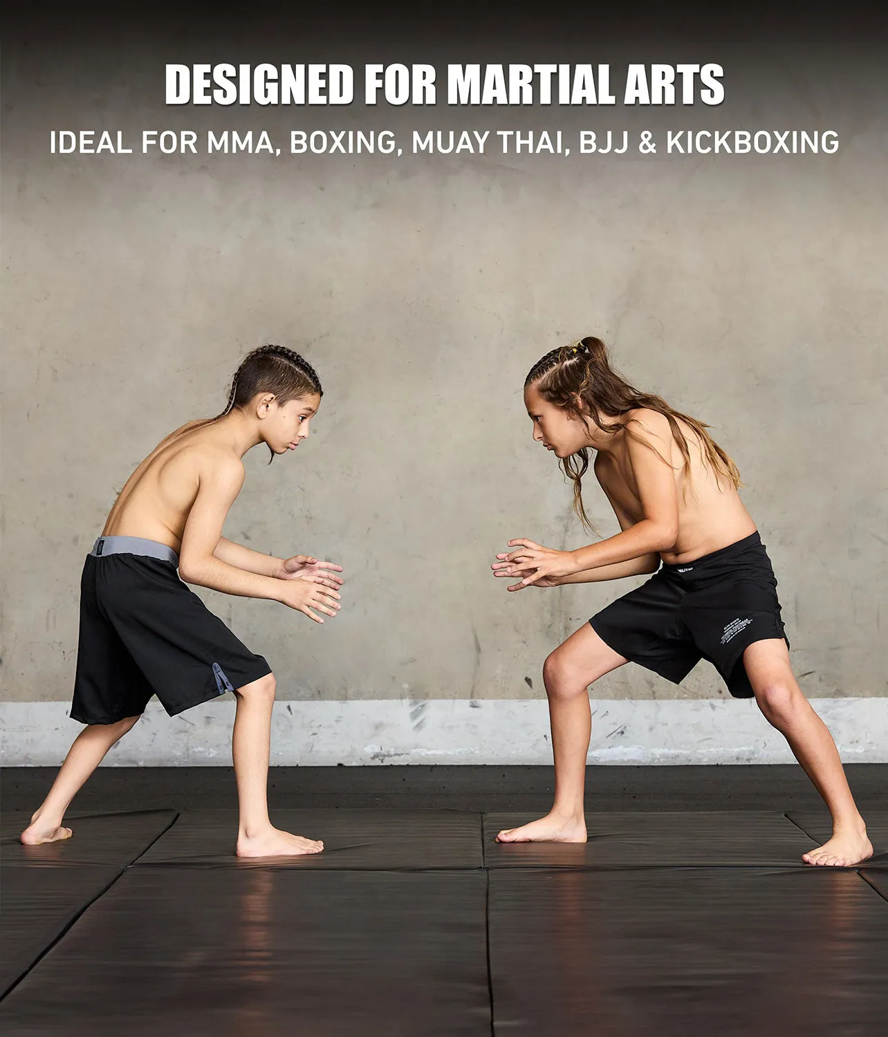 Kids' Black Jack Gray MMA Shorts