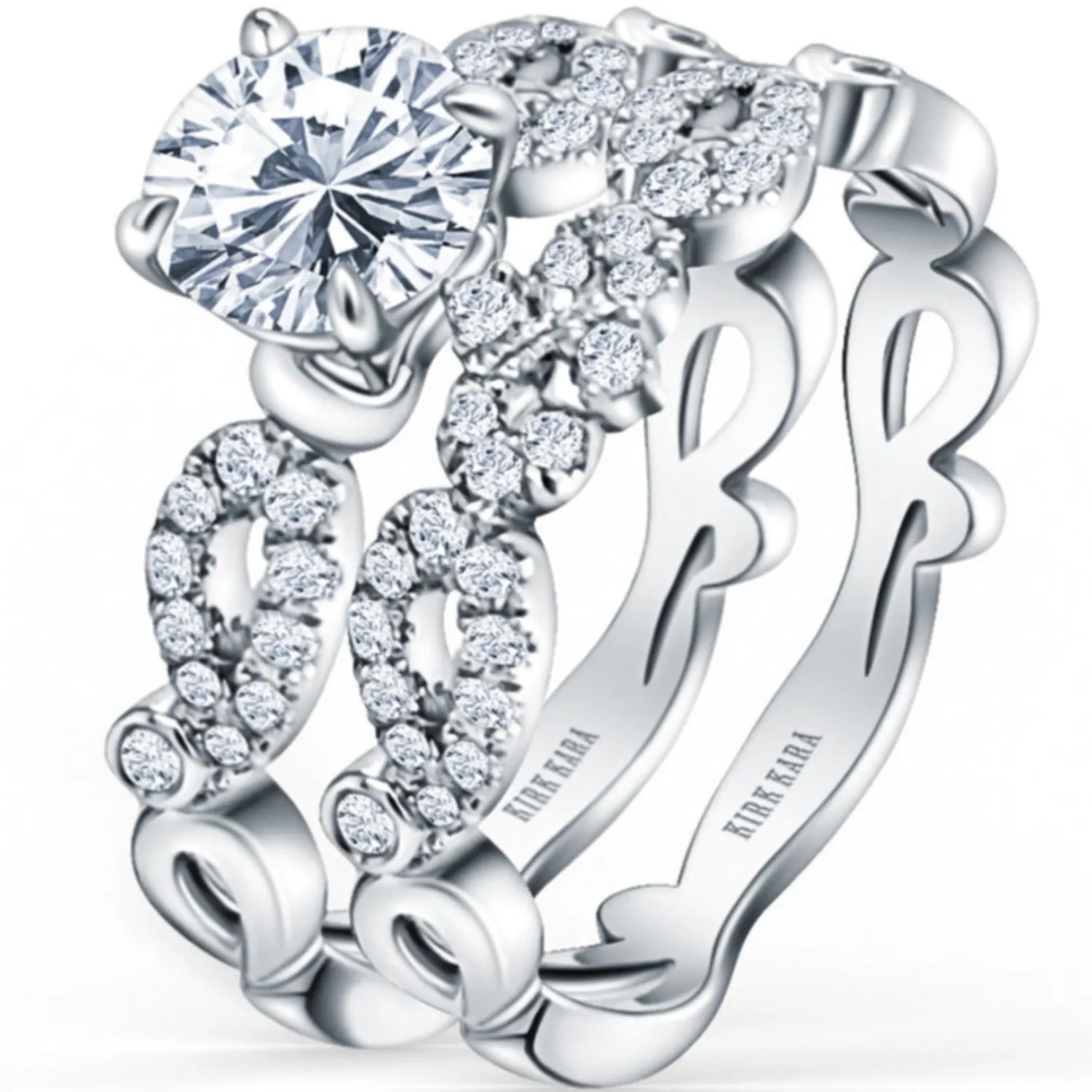 Kirk Kara "Rayana" Paisley Swirl Diamond Engagement Ring