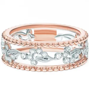 Kirk Kara "Rayana" Two-Tone Paisley Swirl Beaded Diamond Fashion Band