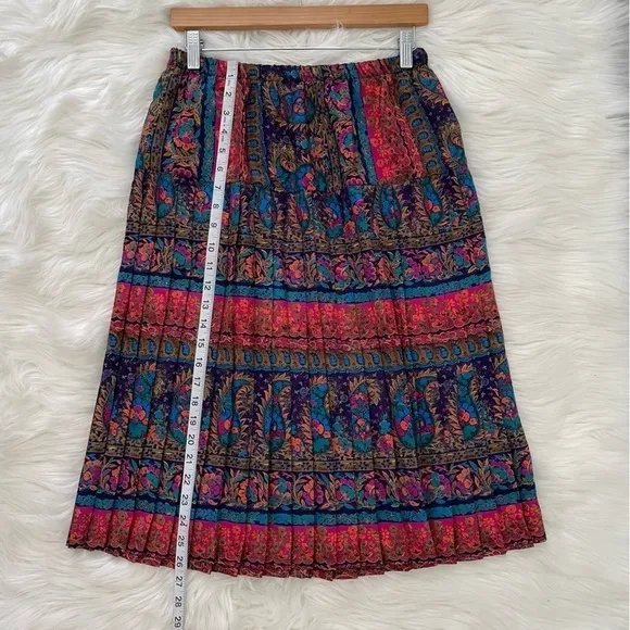 Lady Carol Petites Vintage Paisley Shoulder Pad Skirt Suit Set 14