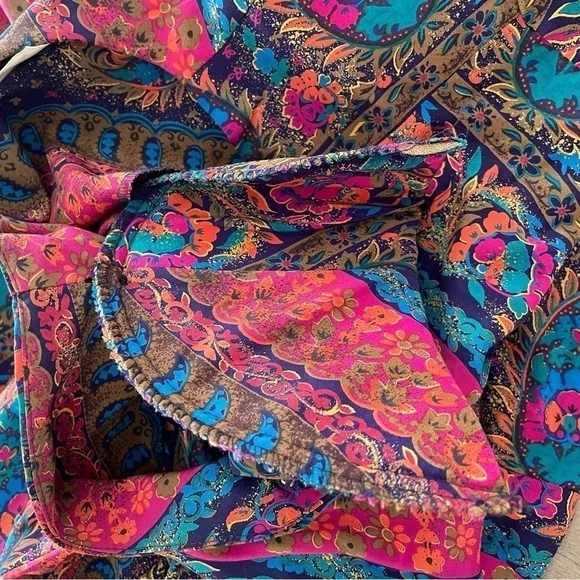 Lady Carol Petites Vintage Paisley Shoulder Pad Skirt Suit Set 14