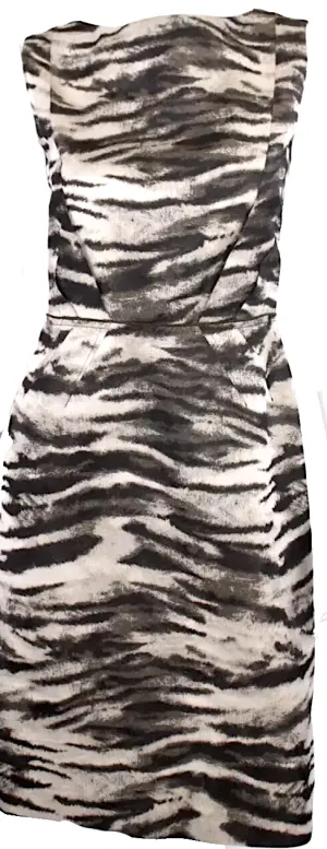 LANVIN Paris. Multicolor Animal Print Jacquard Sleeveless Sheath Dress