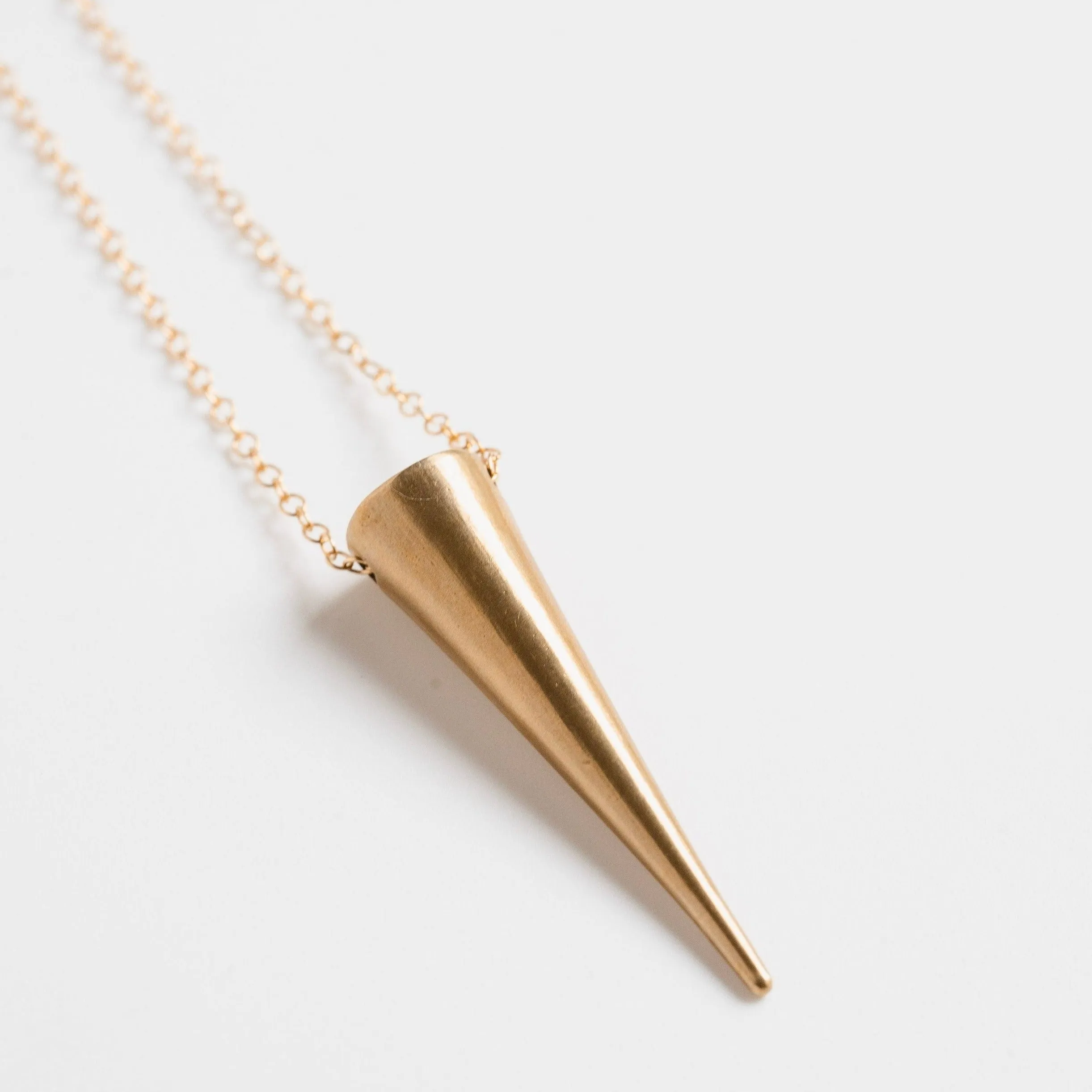 Large Brass Spike Layering Necklace / ready to ship