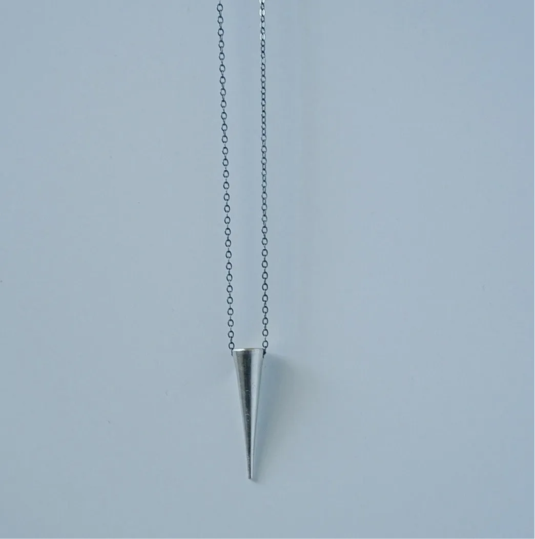 Large Sterling Silver Spike Necklace / Ready to ship