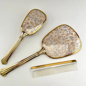 Late 50s/ Early 60s Matching Mirror, Bruch & Comb Set