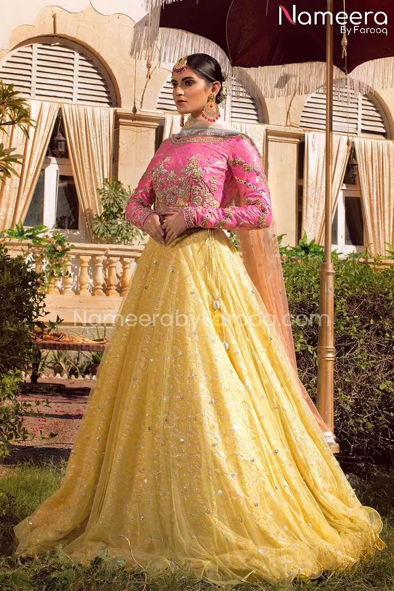 Latest Brocade Choli with Net Lehenga for Bride #BS128
