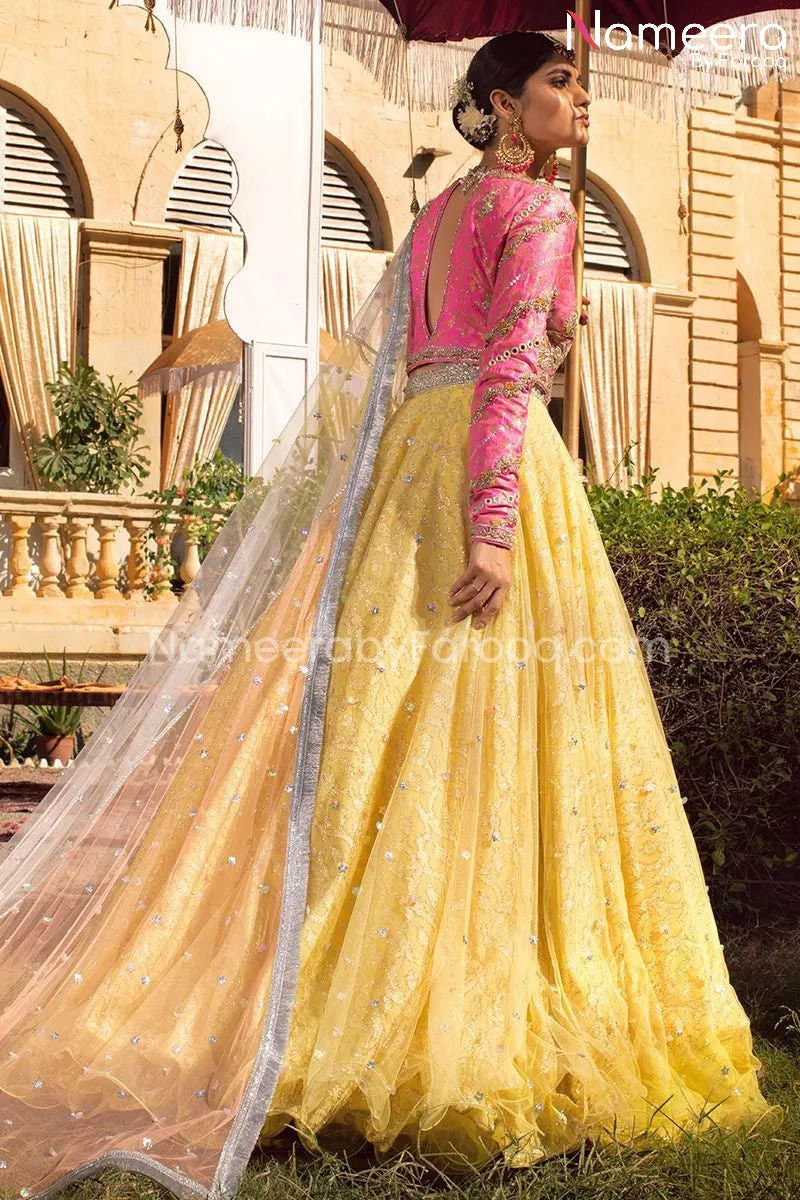 Latest Brocade Choli with Net Lehenga for Bride #BS128