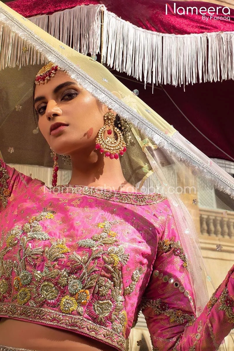 Latest Brocade Choli with Net Lehenga for Bride #BS128