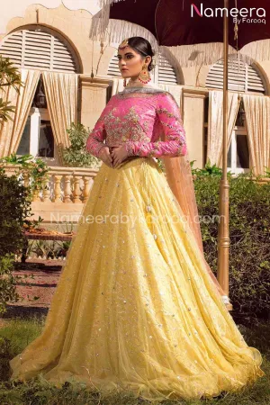 Latest Brocade Choli with Net Lehenga for Bride #BS128
