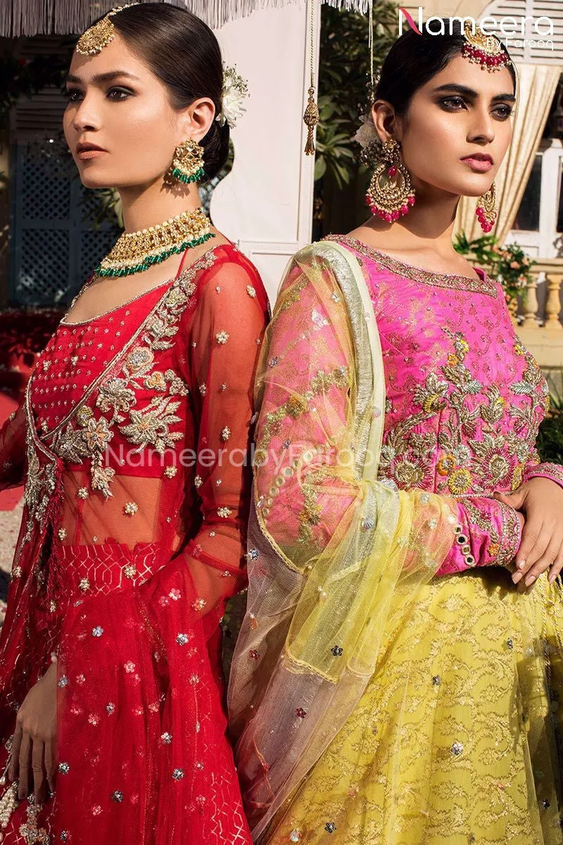 Latest Brocade Choli with Net Lehenga for Bride #BS128