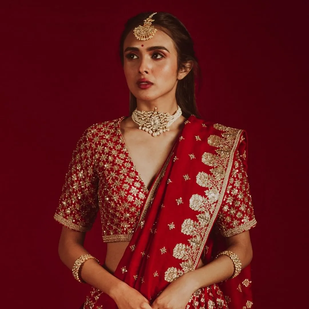 Latest Red Bridal Lehenga with Choli and Dupatta #BS877