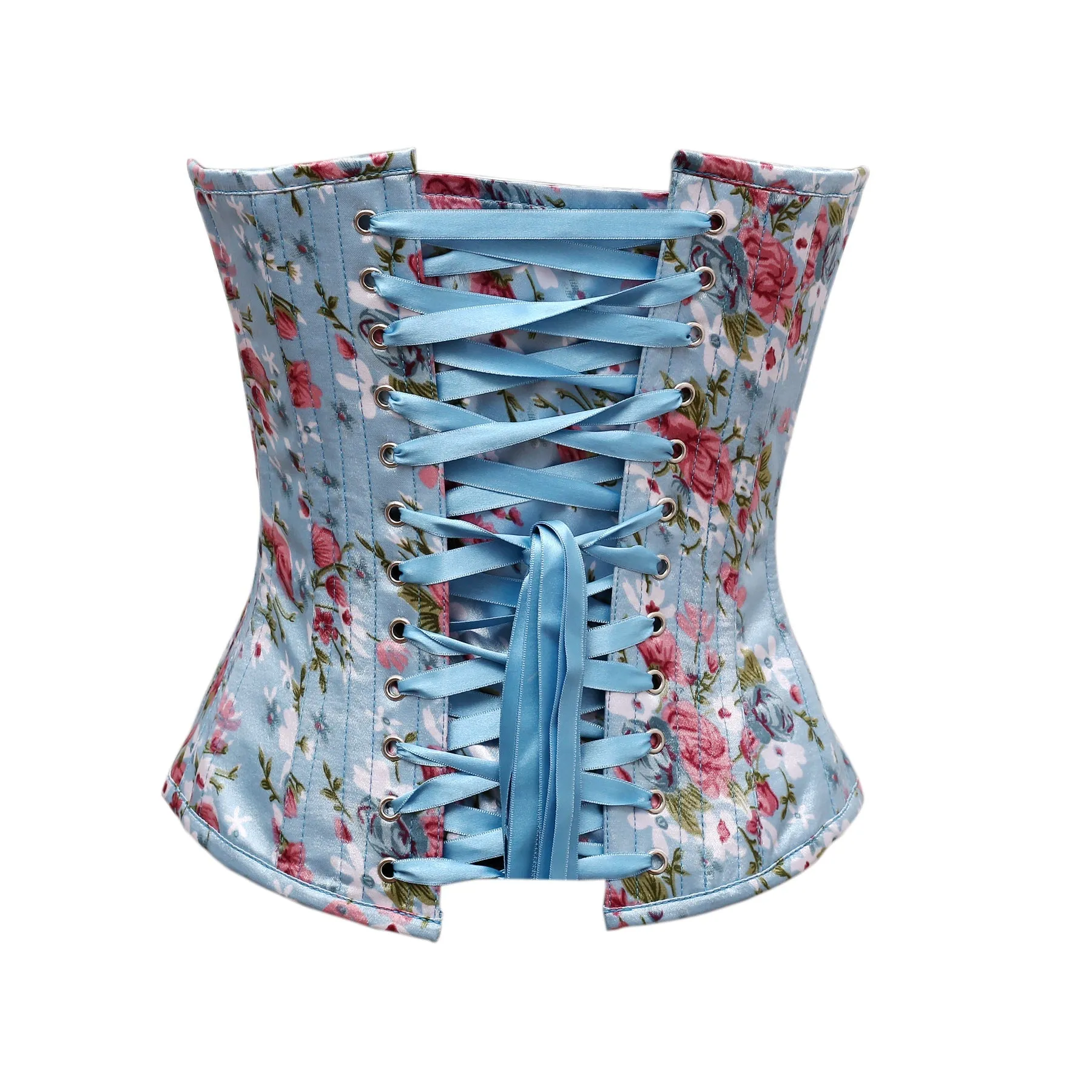 Laurent Floral Print Satin Overbust Corset