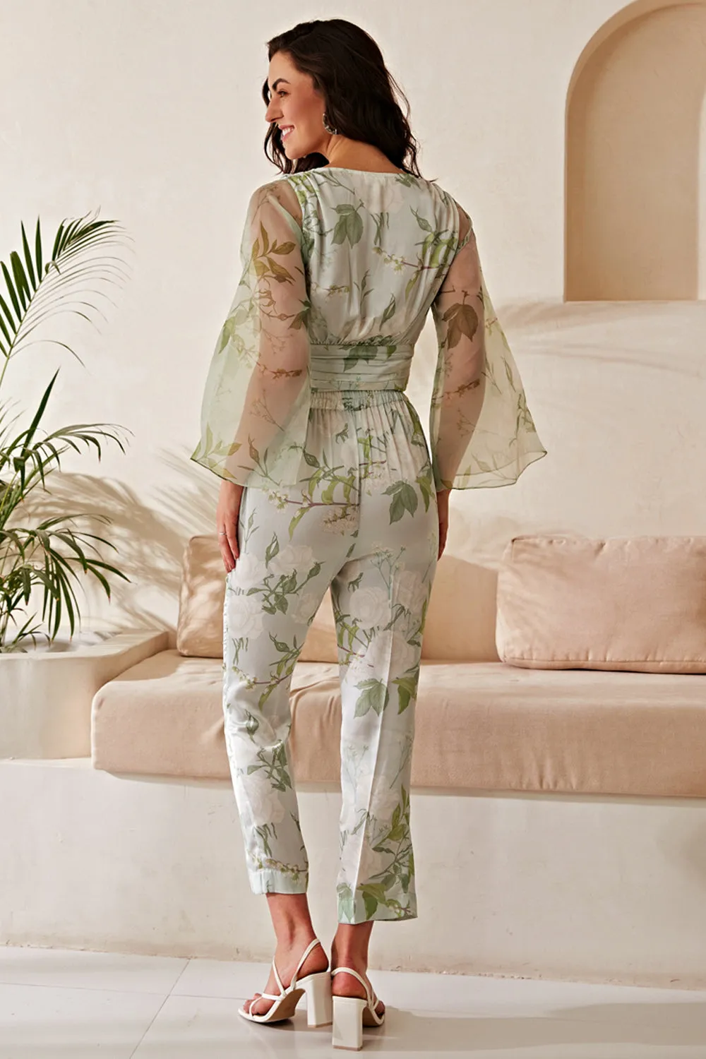 Leafy Organza Co-ord Set