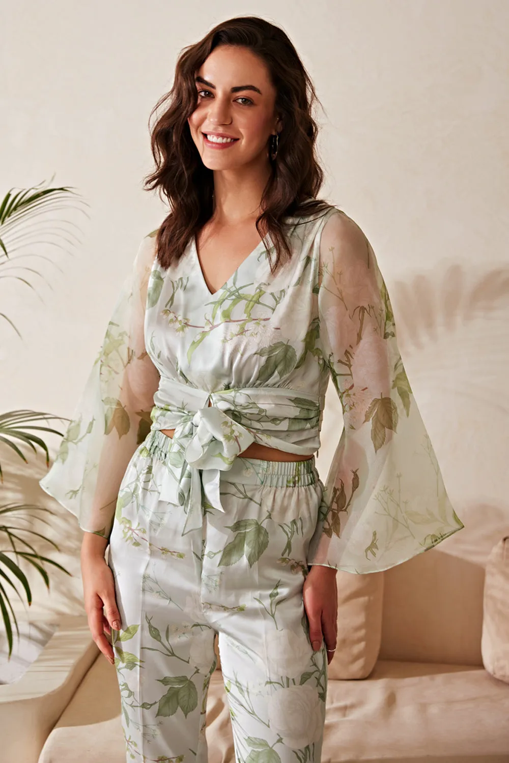 Leafy Organza Co-ord Set